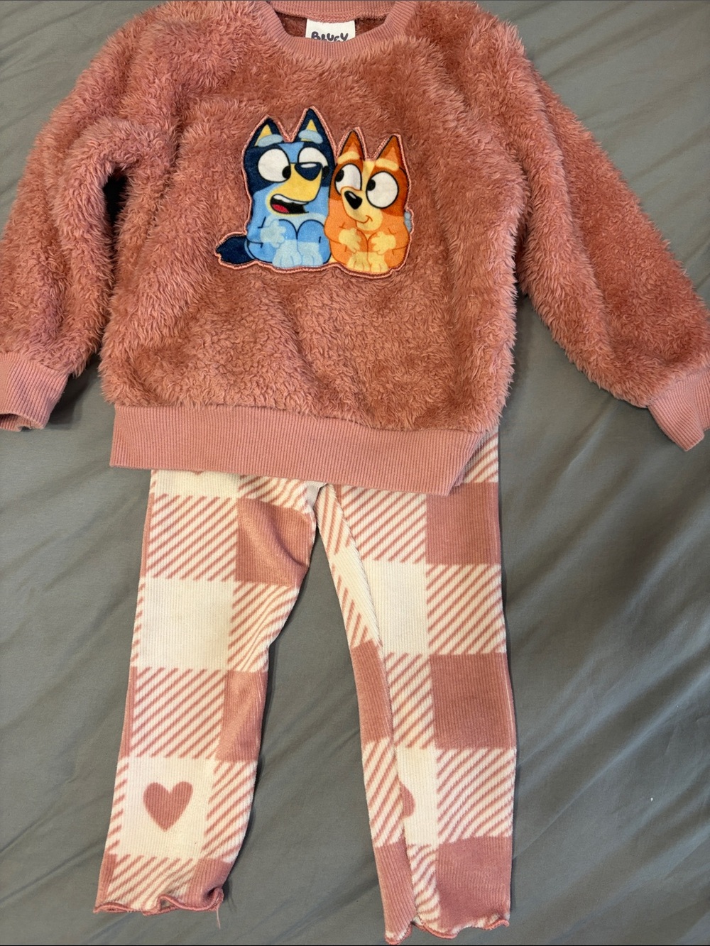 Bluy Pink Fuzzy Kids' Character Pullover
